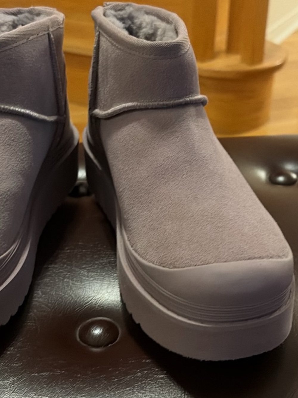 Cozy Women's Grey Suede Winter Ankle Boots